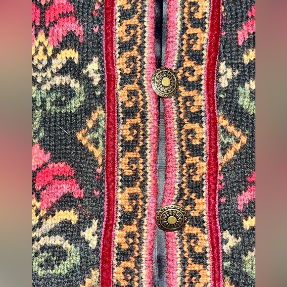 Icelandic Design Atlandia small lined cardigan sweater wool Nordic geometric - Picture 6 of 10